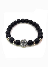 GUF CLOTHING Βραχιόλι μαύρο cross circle GNG0235