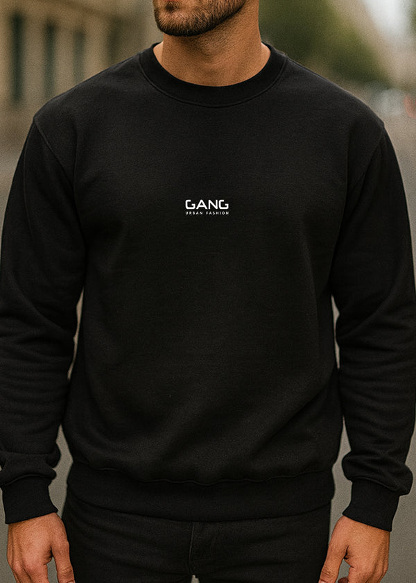 Ανδρικό μακρυμάνικο φούτερ GANG - GS25-500-BLACK regular fit