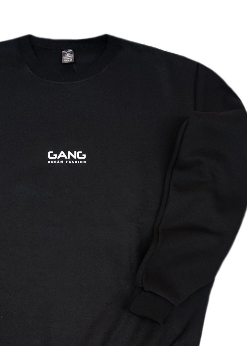 Ανδρικό μακρυμάνικο φούτερ GANG - GS25-500-BLACK regular fit