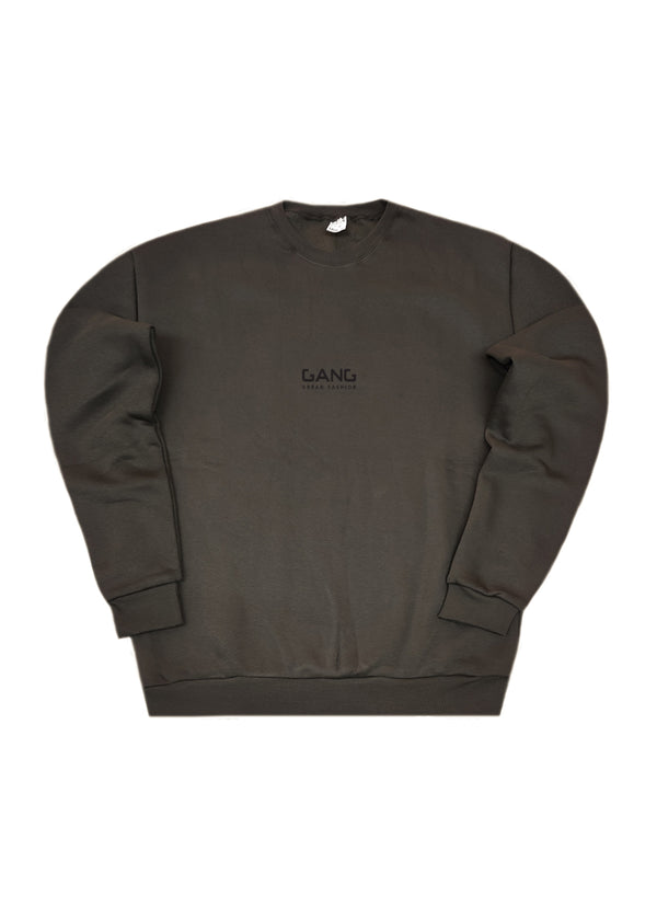 Ανδρικό μακρυμάνικο φούτερ GANG - GS25-500-Dark Brown regular fit