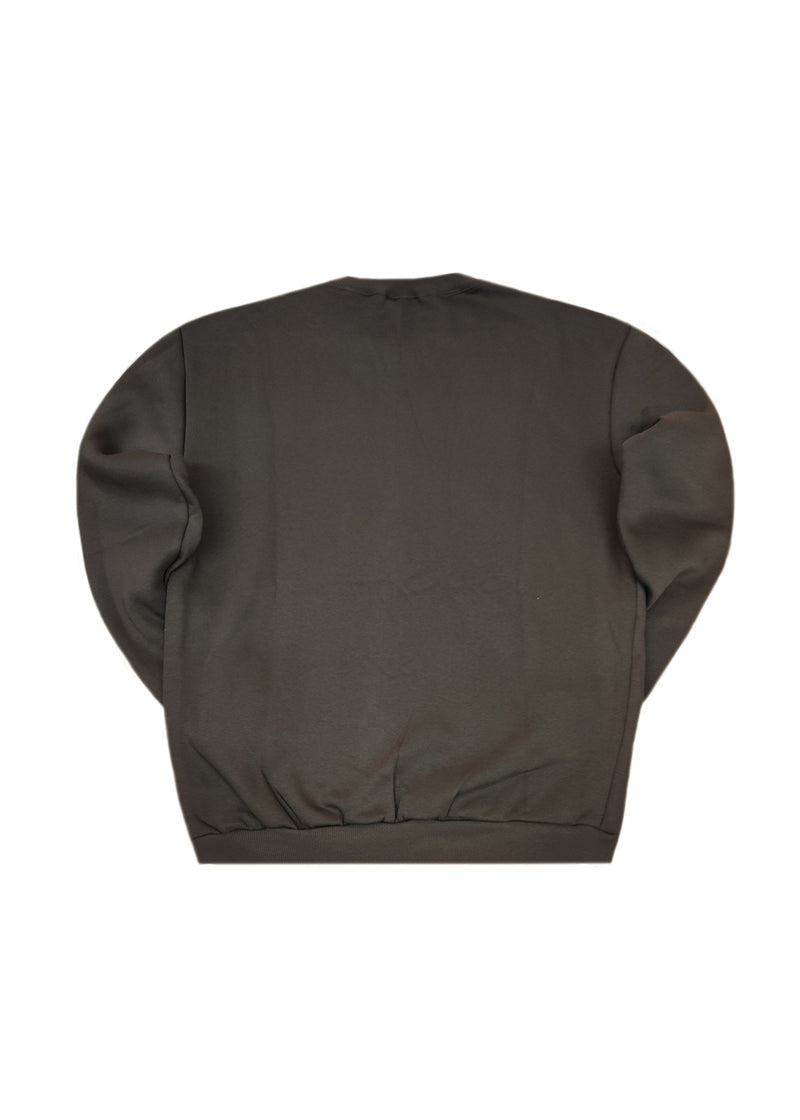 Ανδρικό μακρυμάνικο φούτερ GANG - GS25-500-Dark Brown regular fit