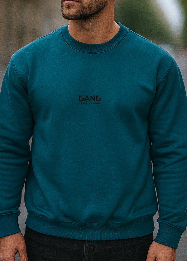 Ανδρικό μακρυμάνικο φούτερ GANG - GS25-500-Petrol regular fit