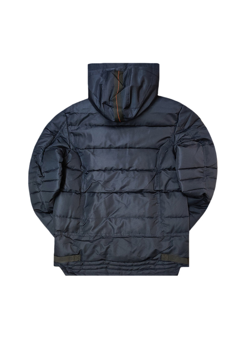 Ανδρικό μπουφάν με κουκούλα GUF-22068-hooded puffer μπλε