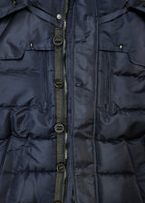 Ανδρικό μπουφάν με κουκούλα GUF-22068-hooded puffer μπλε