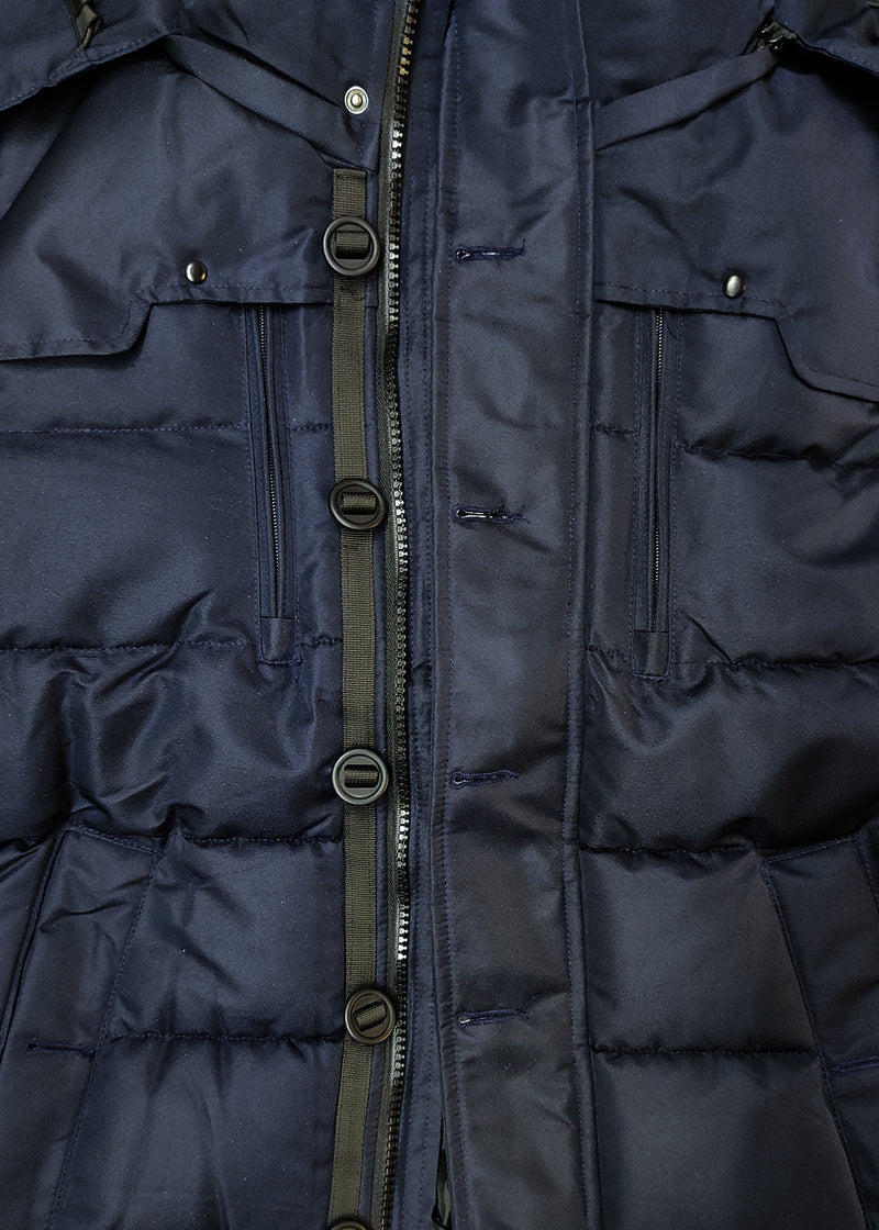 Ανδρικό μπουφάν με κουκούλα GUF-22068-hooded puffer μπλε