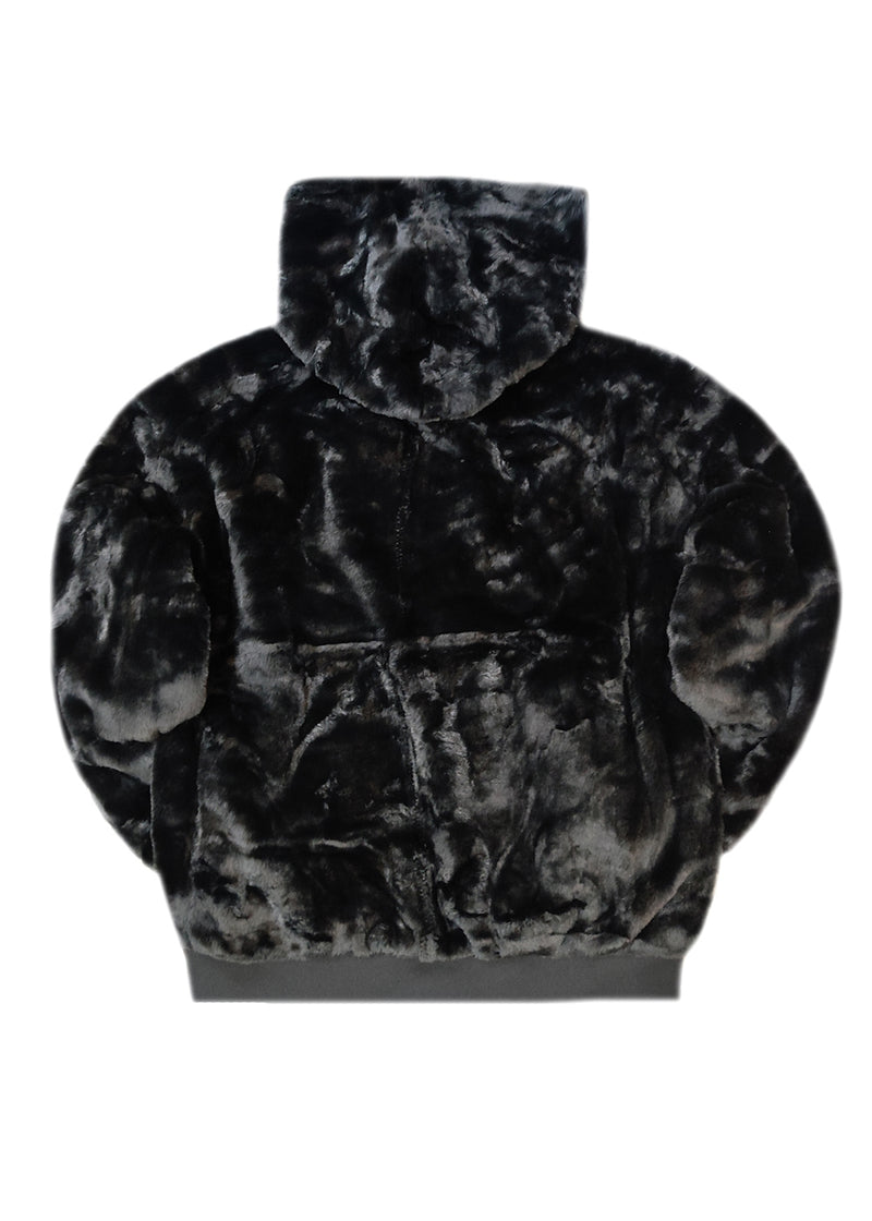 Ανδρικό μπουφάν με κουκούλα διπλής όψης GUF-GG170116-puffer μαύρο