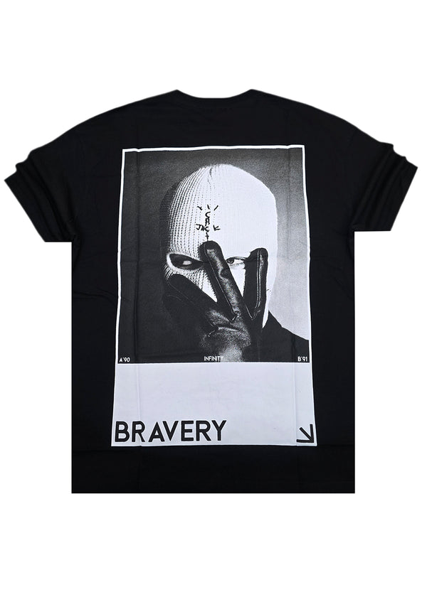 Κοντομάνικη μπλούζα GUF - Z-1214 - bravery regular fit tee μαύρο