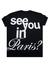 Κοντομάνικη μπλούζα GUF - Z-1215 - see you in Paris regular fit tee μαύρο