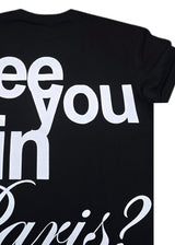 Κοντομάνικη μπλούζα GUF - Z-1215 - see you in Paris regular fit tee μαύρο