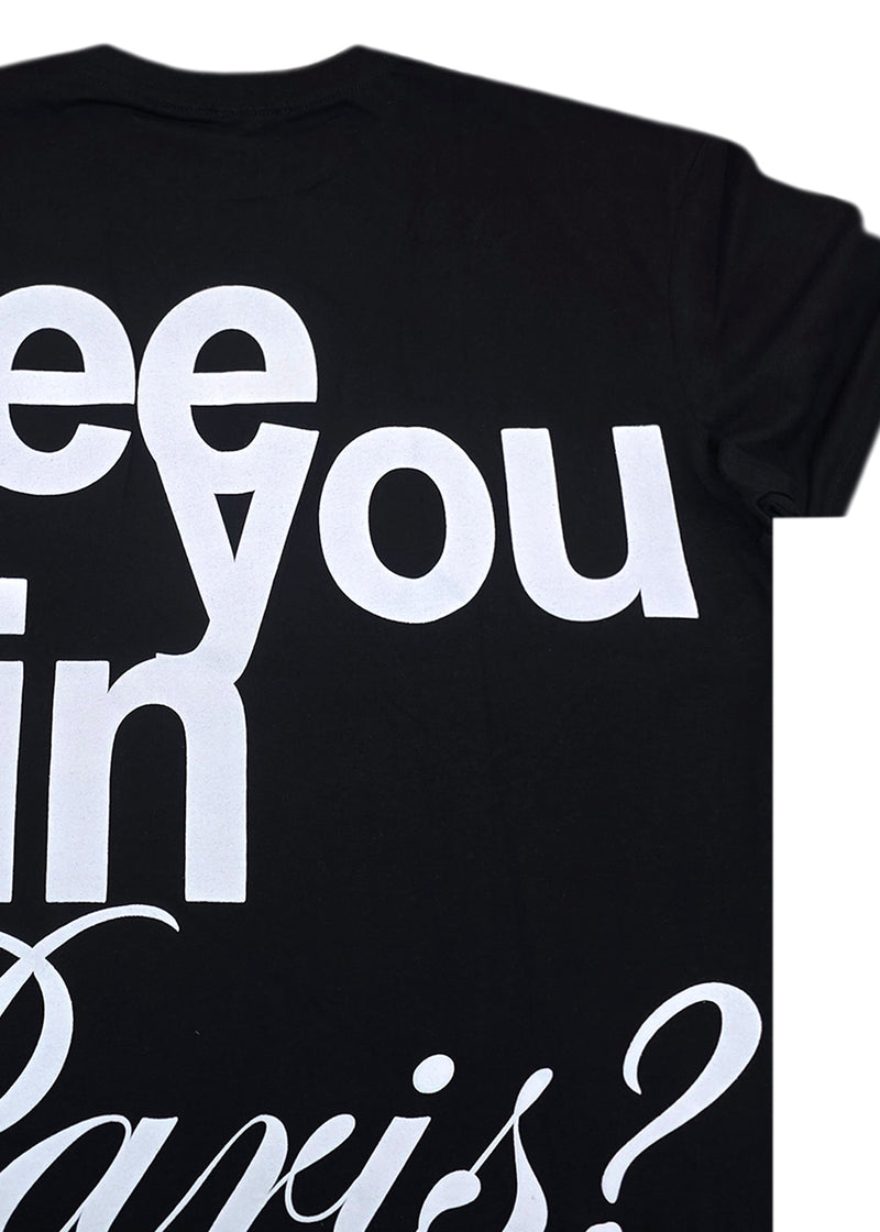 Κοντομάνικη μπλούζα GUF - Z-1215 - see you in Paris regular fit tee μαύρο