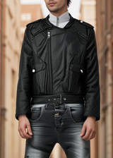 Ανδρικό μπουφάν Gang - XH-88916-2 - spiked dermatine jacket μαύρο