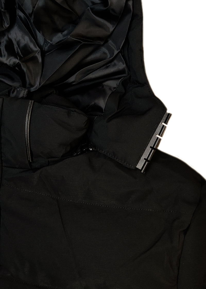 Ανδρικό μπουφάν με κουκούλα GUF-H275-1-puffer μαύρο