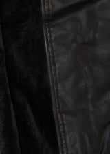 Ανδρικό ανοιξιάτικο μπουφάν GUF - H-220-B - leatherette μαύρο