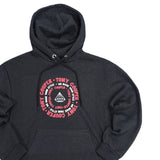 Tony couper - H23/10 - red cycle hoodie - dark grey