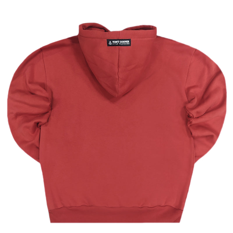 Tony couper - H23/40 - simple diamond hoodie - brick red