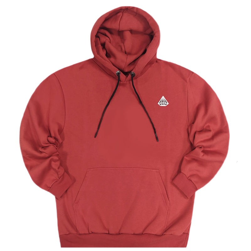 Tony couper - H23/40 - simple diamond hoodie - brick red