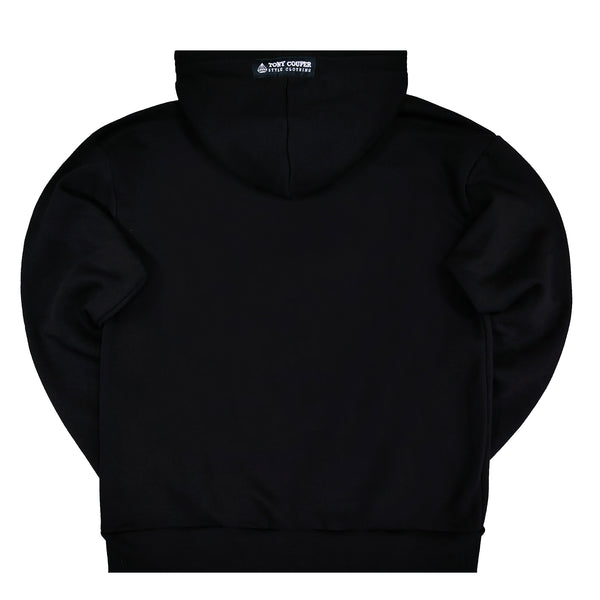 Tony couper  - H24/31 - silver logo hoodie - black