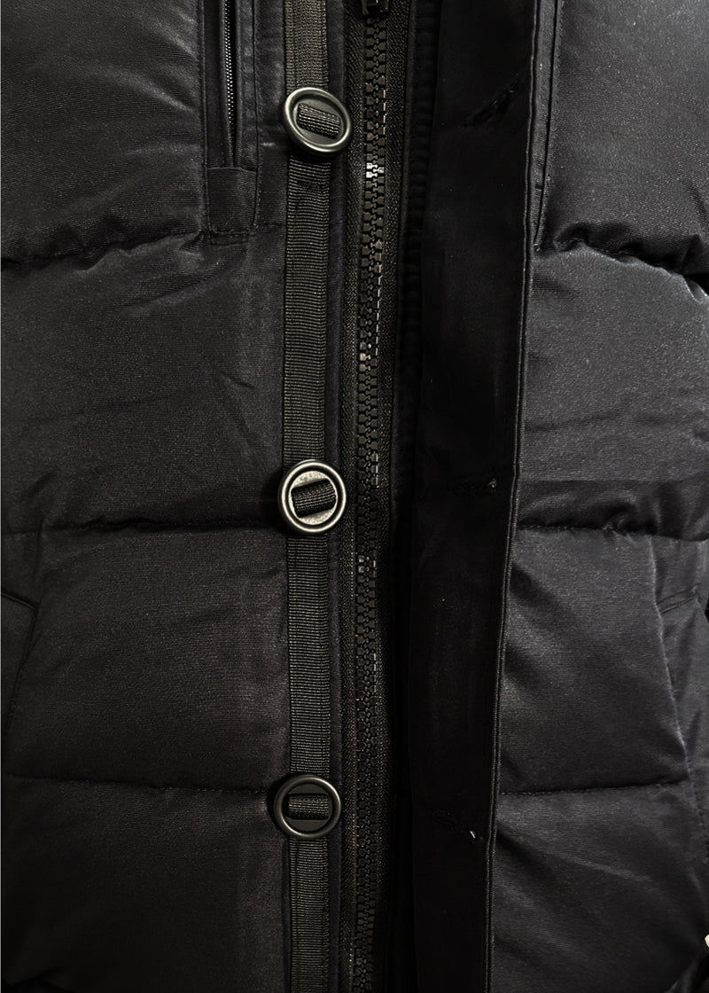 Ανδρικό μπουφάν με κουκούλα GUF-H275-1-puffer μαύρο