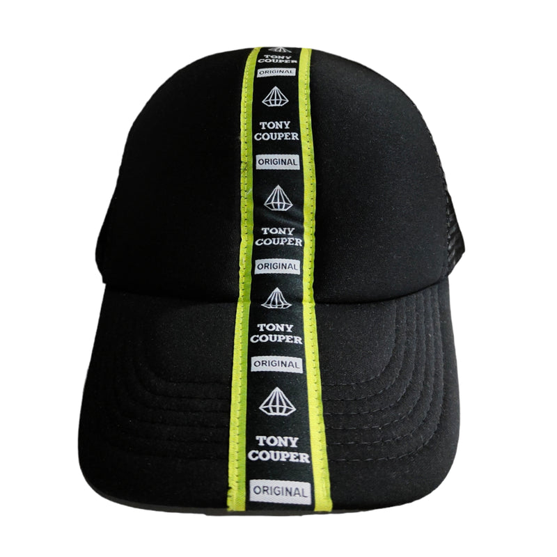 Tony couper - HAT22/30 - taped green baseball cap - black