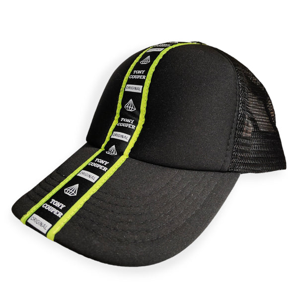 Tony couper - HAT22/30 - taped green baseball cap - black