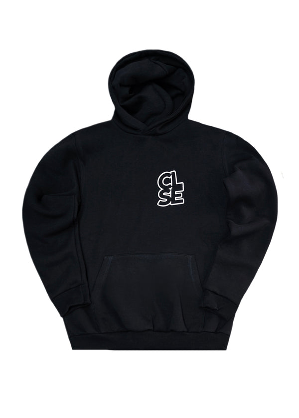 Ανδρικό φούτερ με κουκούλα Close society - HD26-600 -black hoodie