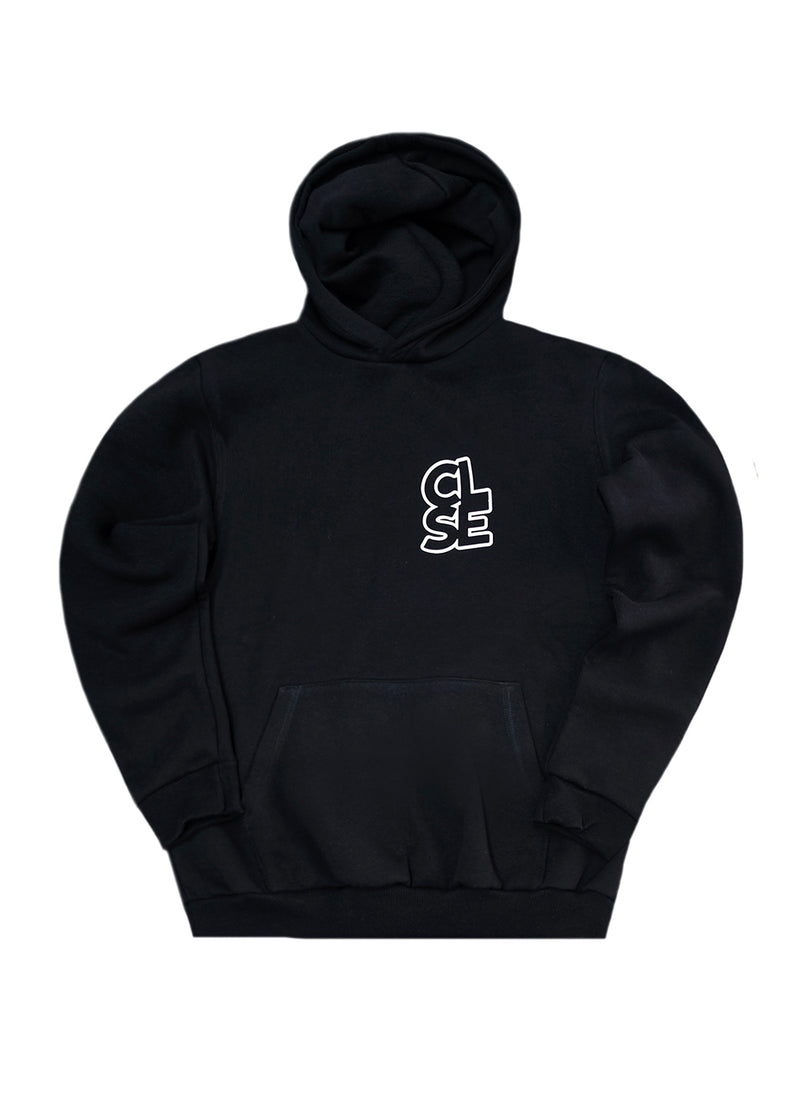 Ανδρικό φούτερ με κουκούλα Close society - HD26-600 -black hoodie