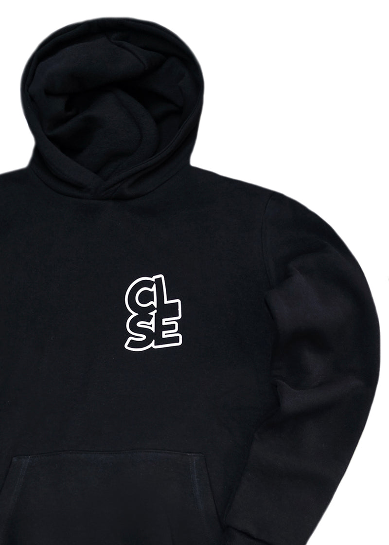 Ανδρικό φούτερ με κουκούλα Close society - HD26-600 -black hoodie