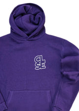 Ανδρικό φούτερ με κουκούλα Close society - HD26-600 -purple hoodie