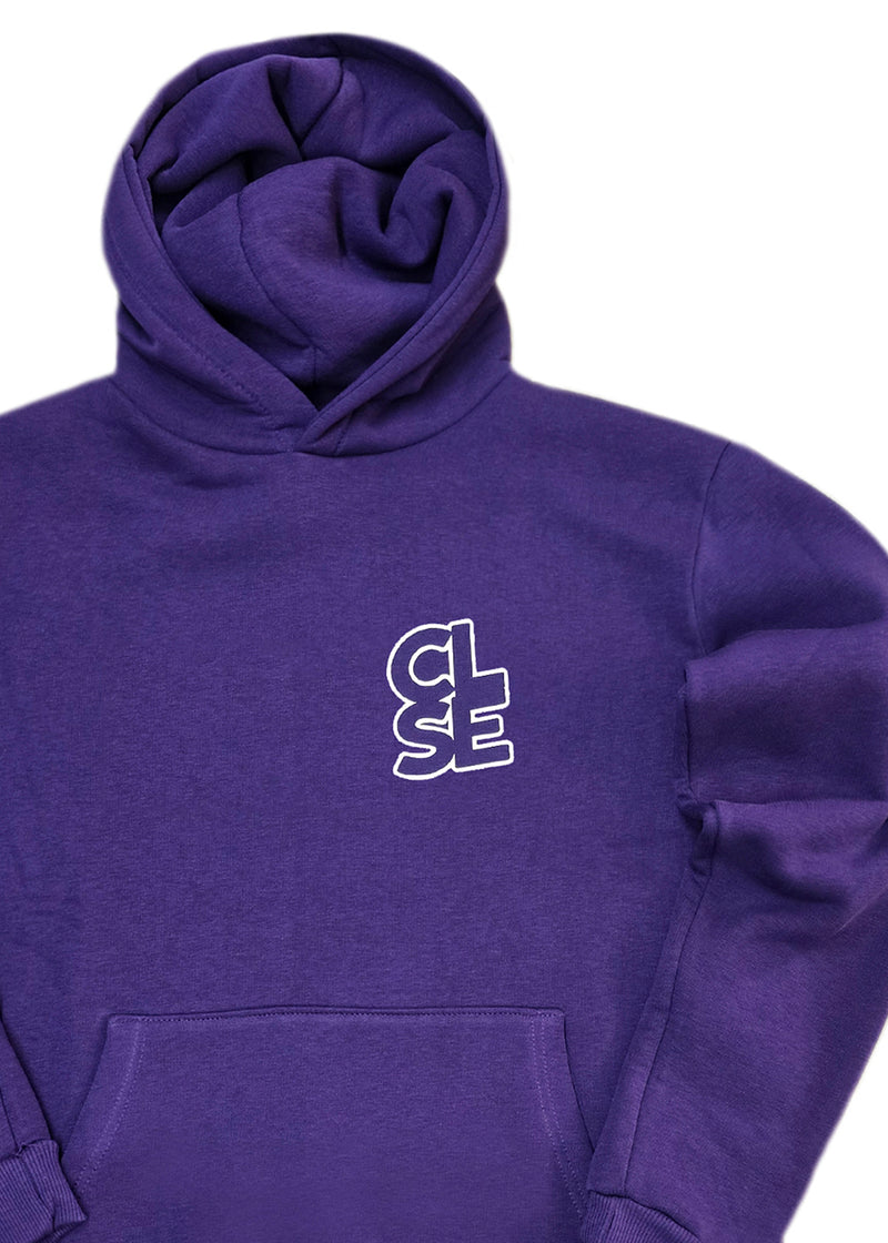 Ανδρικό φούτερ με κουκούλα Close society - HD26-600 -purple hoodie