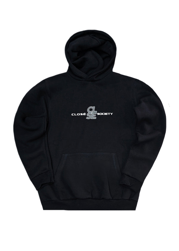 Ανδρικό φούτερ με κουκούλα Close society - HD26-700 -black hoodie regular fit μαύρο