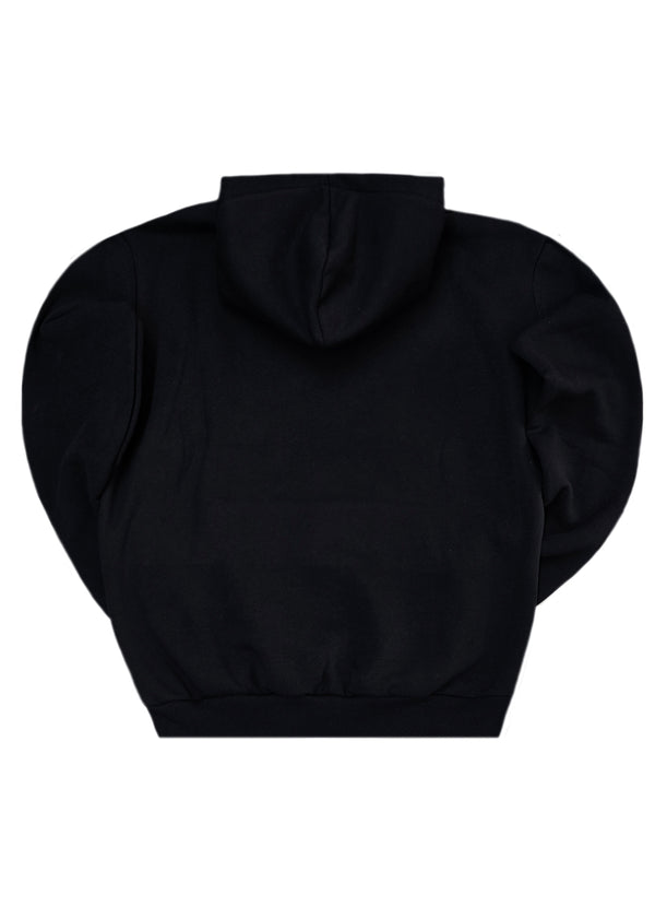 Ανδρικό φούτερ με κουκούλα Close society - HD26-700 -black hoodie regular fit μαύρο