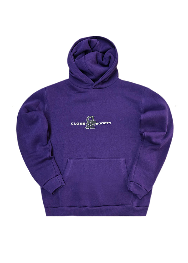 Ανδρικό φούτερ με κουκούλα Close society - HD26-700 -purple hoodie