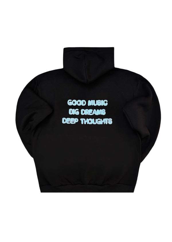 Ανδρικό φούτερ με κουκούλα Close society-HD26-900-black hoodie regular fit Good Music