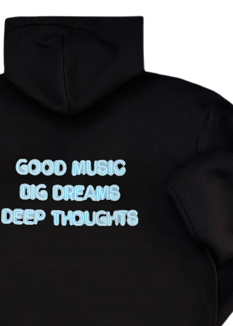 Ανδρικό φούτερ με κουκούλα Close society-HD26-900-black hoodie regular fit Good Music
