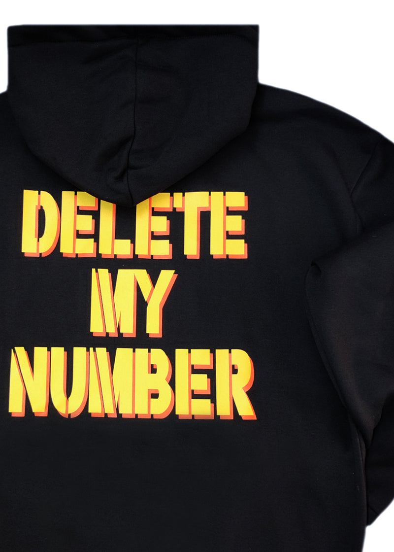 Ανδρικό φούτερ με κουκούλα Close society-HD26-902-black hoodie regular fit Delete My Number