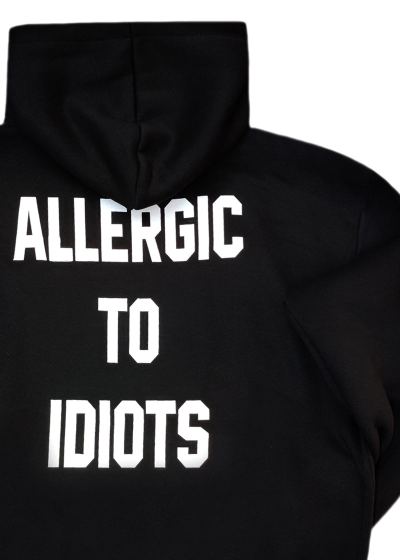 Ανδρικό φούτερ με κουκούλα Close society-HD26-903-black hoodie regular fit Allergic To Idiots