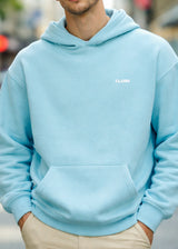 Ανδρικό φούτερ με κουκούλα Close society-HDS25-300-ciel hoodie regular fit