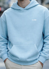 Ανδρικό φούτερ με κουκούλα Close society-HDS25-300-ciel hoodie regular fit