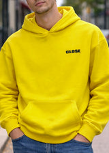 Ανδρικό φούτερ με κουκούλα Close society-HDS25-300-yellow hoodie regular fit
