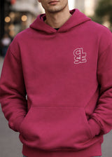 Ανδρικό φούτερ με κουκούλα Close society-HDS26-600-magenta hoodie regular fit