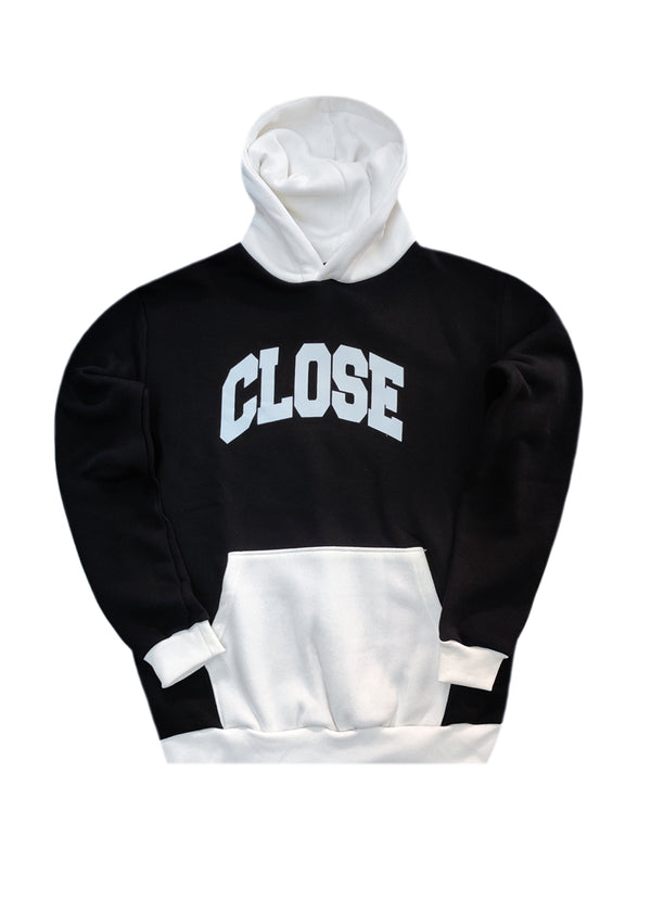 Ανδρικό φούτερ με κουκούλα Close society-HDS26-700-black-white hoodie regular fit