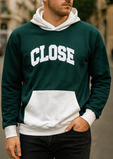 Ανδρικό φούτερ με κουκούλα Close society-HDS26-700-green-white hoodie regular fit