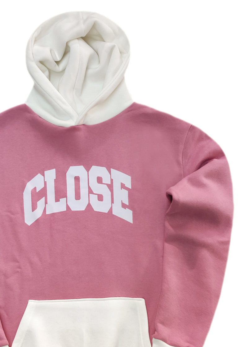 Ανδρικό φούτερ με κουκούλα Close society-HDS26-700-pink-white hoodie regular fit