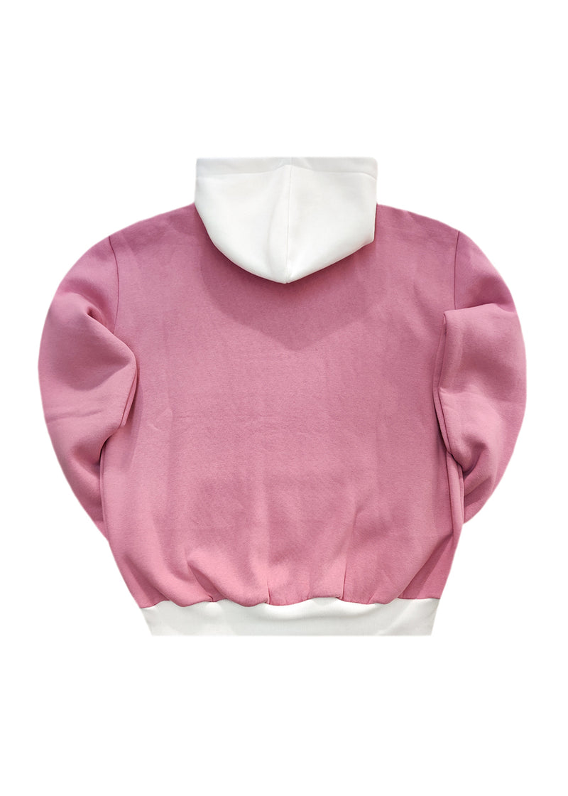 Ανδρικό φούτερ με κουκούλα Close society-HDS26-700-pink-white hoodie regular fit