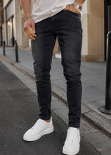 GUF CLOTHING - Ανδρικό τζιν παντελόνι basic jeans slim fit - Μαύρο HM1637