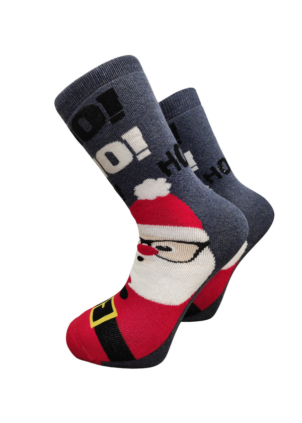 Χριστουγεννιάτικες κάλτσες V-tex -HO HO HO SANTA-ανθρακί