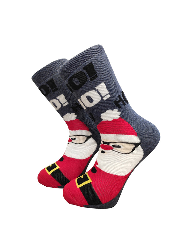 Χριστουγεννιάτικες κάλτσες V-tex -HO HO HO SANTA-ανθρακί