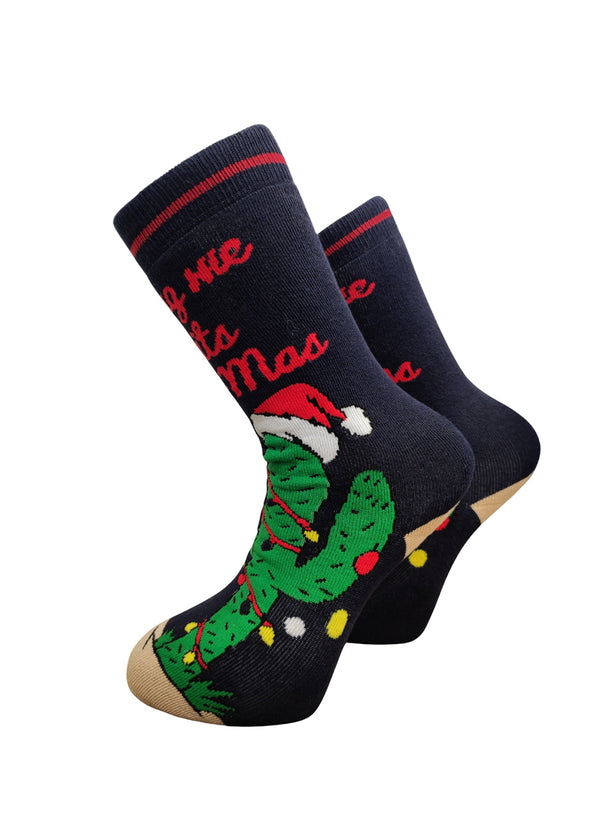 Χριστουγεννιάτικες κάλτσες V-tex -HUG ME ITS XMAS -σκούρο μπλε