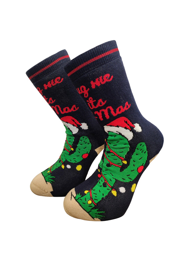 Χριστουγεννιάτικες κάλτσες V-tex -HUG ME ITS XMAS -σκούρο μπλε