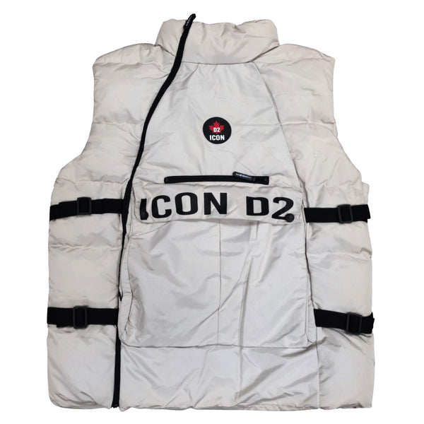 ICON D2 sleeveless puffer jacket - off white